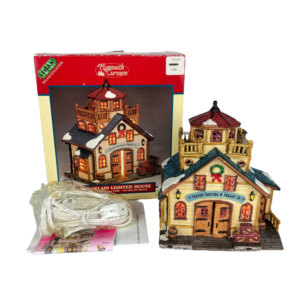 Lemax Plymouth Corners Seaside Shipping & Freight Co. Porcelain Lighted House - £50.63 GBP