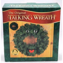 Gemmy Vtg Animated Original Talking 20&quot; Wreath Moves Sings New Open Box Xmas - $43.00