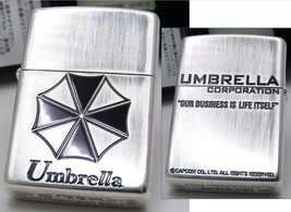 Resident Evil BIOHAZARD Umbrella Silver Satin Zippo Oil Lighter 2024 MIB - £60.89 GBP