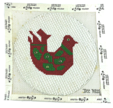 Finished Cross Stitch Picture Red Christmas Partridge Bird - $250.58 MXN