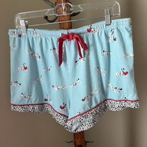 PJ Salvage Puppy Love Dalmatian Dog Pajama Shorts Large Valentines Heart... - $19.79
