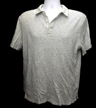 Vince Polo Shirt Mens L Golf Heathered Grey Off White Modal Blend Cotton - $12.86