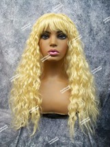 Yellowish Blonde Creepy Doll Costume Wig Messy Crimped Ghost Witch Scarecrow - £13.28 GBP