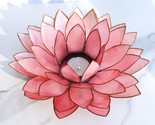 Soft Pink Capiz Seashells Lotus Flower Votive Tea Light Candle Holder 8.5&quot;D - £28.30 GBP