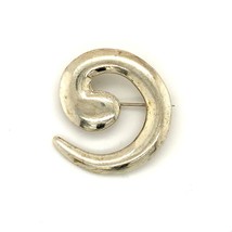 Vintage Signed Sterling Silver LM Navajo Southwest Design Round Swirl Pin Brooch - £51.71 GBP