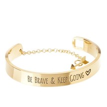 Be Brave &amp; Keep Going Engraved Bangle - £18.42 GBP