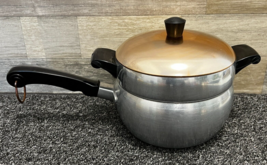 Wear-Ever Hallite 3 Pc 2.5 Qt Aluminum Double Boiler w/ Copper Lid - Vintage - £26.67 GBP