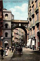 Napoli Italy - Via e Ponte di Chiaia DB Unposted 1907-1915 Antique Postcard - £5.86 GBP