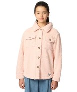 Roxy Girls Boys Shirt Jacket Pink Fleece Shacket Chest Pockets Button-Up - $42.99
