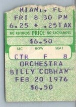 Boleto Vintage De Billy Cobham 20 De Febrero De 1976 Miami Florida - $49.52