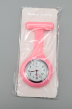Nurses Watch Pin Brooch Silicone Pink Lapel Jelly Cover Quartz Fashion Fob NEW - £4.39 GBP