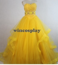 Princess Belle Yellow cosplay costume Belle  costume Dress Women Hallowe... - £91.99 GBP