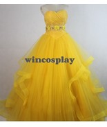 Princess Belle Yellow cosplay costume Belle  costume Dress Tulle Cosplay... - $157.97 CAD
