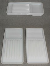 Set (3) Early 1900s Milk Glass Dental Instrument Trays American Cabinet Co - £25.22 GBP