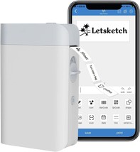 Letsketch Mini Bluetooth Thermal Label Printer, Rechargeable, And Bedroom. - £31.61 GBP