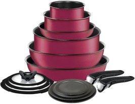 T-fal Ingenio Nonstick 14 Piece Induction, Broiler Safe Cookware Set (Rose Pink) - £127.37 GBP