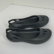 CROCS  Womens Sz 6 Slip On Flat Shoes Comfort Black sling back  - $24.74