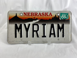 MYRIAM Vintage Vanity License Plate Nebraska Personalized Auto Man-Cave ... - £48.34 GBP
