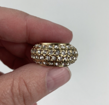 Godiva Neck Scarf Ring Pendant Goldtone 52 Rhinestones Bling Sparkle Chocolatier - £12.65 GBP