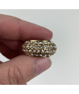 Godiva Neck Scarf Ring Pendant Goldtone 52 Rhinestones Bling Sparkle Cho... - £12.58 GBP