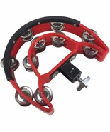 Hi Hat Tambourine, Black, Red, 10 Double Rows Of Jingles, Drum Set Tambo... - $671.24 MXN