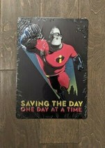 13&quot; DISNEY Pixar The Incredibles Saving The Day 3d cutout retro USA STEEL Sign - £31.64 GBP