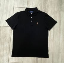 NWT Men&#39;s Polo Ralph Lauren Cotton Custom Slim Fit Polo Color Black Size M,L,XL - £47.95 GBP