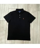 NWT Men&#39;s Polo Ralph Lauren Cotton Custom Slim Fit Polo Color Black Size... - £45.73 GBP