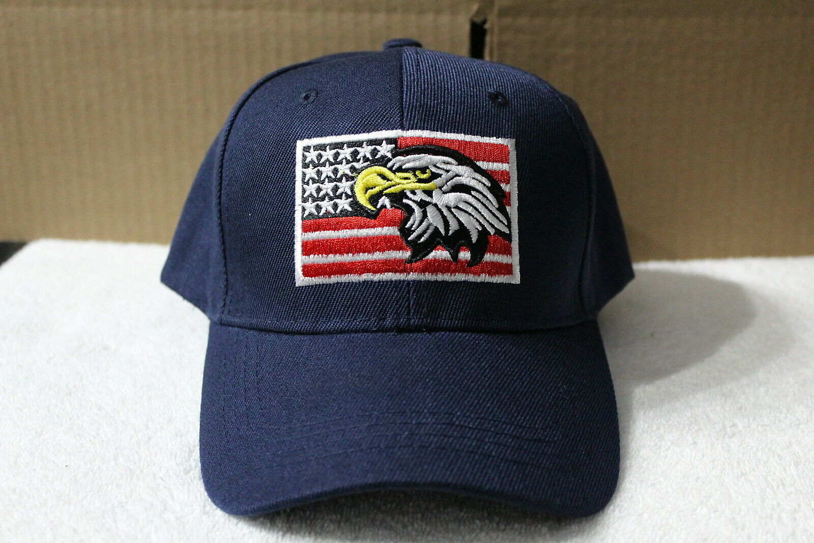 Primary image for AMERICAN FLAG EAGLE HEAD USA AMERICA BASEBALL CAP ( DARK BLUE )