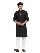 Daindiashop Indian Stylish Ethnic Traditional Black Cotton Kurta Pajama ... - £48.82 GBP