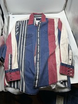 Vintage 90s Wrangler X-Long Tail Shirt Mens XL Western Pearl Snap Stripe... - $1,293.93 MXN