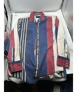 Vintage 90s Wrangler X-Long Tail Shirt Mens XL Western Pearl Snap Stripe... - $69.29