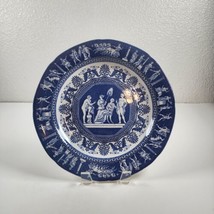 Rare Vintage Mottahedeh Greek Revival Dinner Plate Made In England Blue &amp; White - £33.24 GBP
