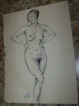 1931 Rufus Dryer Fauism Nude Study Pen And Ink Sketch Rochester Geneva Ny - £58.39 GBP