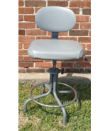 ROYAL Industrial Metal Drafting Stool Adjustable Swivel Chair Grey Vinyl... - $474.87 CAD