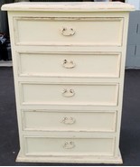 Beautiful Solid Wood Highboy Dresser – Five Drawers – VGC – DISTRESSED F... - $474.87 CAD