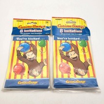 Vintage CURIOUS GEORGE &#39;You&#39;re Invited&#39; Birthday Invitations Cards (NEW) 2 Packs - £10.21 GBP