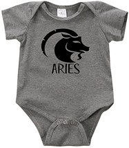 VRW Aries Unisex Creeper Romper Birthday Baby Reveal Baby Shower (Grey, NB) - $14.84