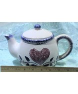 Vintage Ceramic Young™ Country Squat Teapot Red &amp; Blue Spongewear - $22.95