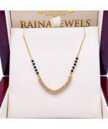 18ct Yellow Gold &amp; Natural Diamonds 10 Beaded Mangalsutra Necklace Chain... - $40,061.98 MXN