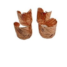 Leaf Copper Leaves Metal Napkin Rings Holders Foliage Set of 4 Autumn Fall 2&quot;x2&quot; - £18.34 GBP