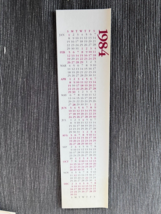 1984 Harvard Book Store Cafe calendar book mark bookmark  - £11.39 GBP