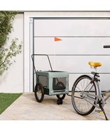 vidaXL Pet Bike Trailer Grey and Black Oxford Fabric, Iron, PVC Medium - $217.15 CAD