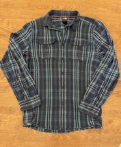 North Face Men&#39;s Size Large Blue Plaid Button Up Long Sleeve Cool Vision Shirt - £15.03 GBP