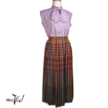 Vintage Evan Picone Skirt Classic Pleated Plaid Petites Sz 4 Waist 25&quot; - Hey Viv - £26.55 GBP