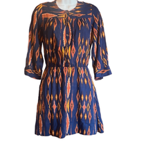 Dolce Vita Womens XS Blue Orange Southwest Weatern Print Fit N Flare Mini Dress - £7.58 GBP