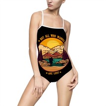 Unique One-Piece Swimsuit with Cut-Out Back in Striking Print - $27.81