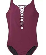 Aqua Green™ ~ Size 18W ~ Lace Up ~ Deep Plunge ~ Nairobi ~ 1 Piece Swimsuit - $84.20 CAD