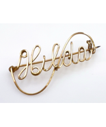 Vintage Gold Tone Cursive Hilda Pin - $13.86