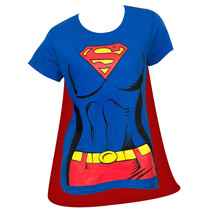 Superman Supergirl Cape Costume Tee Shirt Blue - £11.18 GBP